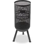 Bonfeu Bonves Ø 34cm Schwarz - Feuerkorb für den Garten - Feuertonne & Feuerstelle - Feuerschale Feuerkorb aus Stahl - Grillrost & Schürhaken zum Kochen - Feuerkorb mit Grillrost