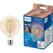 Philips Smart Lighting Smarte LED-Filament-Lampe G95, E27-Sockel, 806 lm, Wi-Fi/Bluetooth, Wi-Fi 4 (802.11n), 802.11b, 802.11g, LED, E27, G95, 2700 K