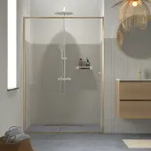 Sealskin Contour Schiebetür für Nische inkl. Antikalk 140x200cm gebürstetes Gold