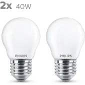Philips Lichtquellenkugel 4,3W - E27 - 2700K - 470 lumen 2er-Set