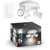 Philips White ambience Adore Badezimmer 3er-Pack Deckenspot weiß + Dimmschalter, Intelligenter Einbaustrahler, Bluetooth/Zigbee, Weiß, LED, Metall, GU10