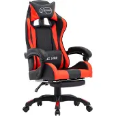vidaXL Gaming-Stuhl mit Fußstütze Rot und Schwarz Kunstleder 287987