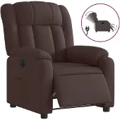 vidaXL Relaxsessel Elektrisch Dunkelbraun Stoff
