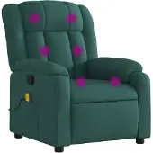 vidaXL Massagesessel Dunkelgrün Stoff