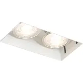 QAZQA - Modern Moderner Einbaustrahler weiß GU10 randlos 2-flammig - Oneon I Wohnzimmer I Schlafzimmer - Stahl Rechteckig - LED geeignet GU10