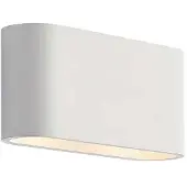 LINDBY Wandleuchte Mavora, abgerundet, 25 cm, weiß, Gips, G9