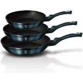 Berlinger Haus Set mit 3 Granitpfannen 20/24/28 cm Metallic Aquamarine BH6177F