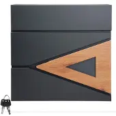 ECD-Germany | Briefkasten Willa Schwarz Stahl 37x36.5x11 cm | NADUVI