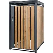 ML-Design Mülltonnenbox 1er für 1 Tonne 240L 68x80x120 cm Anthrazit-Eichenoptik, Stahl, wetterfest/abschließbar