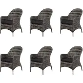 Mandalika Garden LILLE Polyrattan Diningsessel mit Alu-Gestell - blackpearl