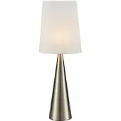 Markslöjd Conus Tischleuchte Nickel/Off-White - , Conus, Metallisch, für Wohnzimmer, Metall, Modern