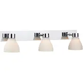 Markslöjd Cassis 3 Wandleuchte IP44 Chrom/Opal - , Cassis, dimmbar, Metallisch, für Badezimmer, Metall, Modern