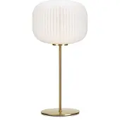Markslöjd Sober Tischleuchte Brushed Brass/White - , Weiß, für Wohnzimmer, Glas