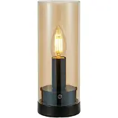 Markslöjd Post Tischleuchte H23 Black/Amber - , Schwarz, für Wohnzimmer, Metall