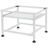 ML-Design Waschmaschinen-Untergestell mit ausziehbarer Ablage, Weiß, 62,5x50,1x40,5 cm Stahl, bis 150kg, Waschmaschinensockel Trocknersockel Unterschrank