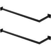 ML-Design | 2er-Set Eck-Kleiderstangen Allie Schwarz Stahl 92x30x6.5 cm | NADUVI