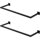 ML-Design | 2er-Set Kleiderstangen Allie rechteckig Schwarz Stahl 94x30x6.5 cm | NADUVI