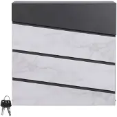 ML-Design | Briefkasten Indy Grau Stahl 11x36.5x37 cm | NADUVI