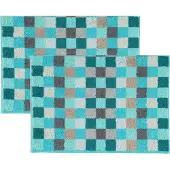 Cawö Gästehandtuch Unique Karo Turquoise (6er Set)