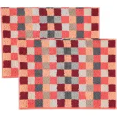 Cawö Gästehandtuch Unique Karo Coral (6er Set)