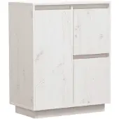 vidaXL Sideboard Weiß 60x34x75 cm Massivholz Kiefer