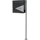 ML-Design | Briefkasten Wally Schwarz Stahl 42.5x120x11 cm | NADUVI
