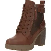 Refresh für Damen. 17123201-CAMEL Stiefelette mit Schnalle -Höhe Absatz 8cm- braun (40), 5 bis 8 cm, Schnürsenkel, Reißverschluss, Lässig, K