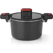 DS Produkte GOURMETmaxx Energiespartopf Aluminium 5,8l - schwarz/rot