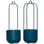 Hubsch Lotus hängende Blumentöpfe 2er-Set petrol