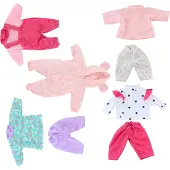 Eddy Toys Puppenkleidung 8 Stück - Baby Doll - 40-45 CM - Multicolour