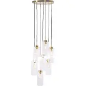 QAZQA - Art Deco Art-Deco-Hängelampe I Pendellampe I Pendelleuchte Gold I Messing mit Glas 7-flammig - Laura I Wohnzimmer I Schlafzimmer - Rund - LED geeignet E27
