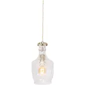 Mexlite Pendelleuchte Grazioglass 1-flammig Messing Matt/ Klarglas 12,5x12,5cm