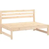 vidaXL Garten-Mittelsofa Weiß 120x80 cm Massivholz Kiefer