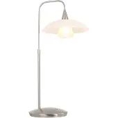 Steinhauer Tischleuchte Tallerken 1-flammig Silber Matt/ Weiß 27x18cm