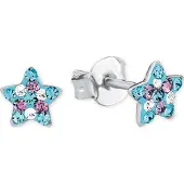 Prinzessin Lillifee Ohrschmuck für Mädchen, Sterling Silber 925, Preciosa Steine Stern