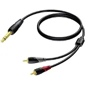 Procab CLA719/1.5 6.3 mm Jack male stereo - 2 x RCA/Cinch male 1,5 meter