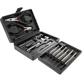 InLine Heim und Hobby Werkzeugset, 25-teilig, mit Kunststoff Etui, Schwarz, Metallisch