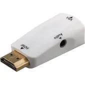 S-Conn S/CONN 10-01001, HDMI Type A (Standard), VGA (D-Sub) + 3.5mm, Weiß
