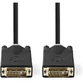 Nedis DVI-Kabel DVI-D 24+1-Pin Stecker DVI-D 24+1-Pin Stecker 2560x1600 Vergoldet 3.0 m PVC Anthrazi