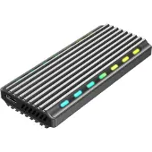 Gembird EE2280-U3C-03 USB 3.1 Gehäuse für M.2 NVMe Laufwerke RGB Aluminium