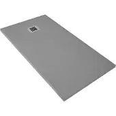 Alvoro Duschwanne Grau Kompositstein Schiefer-Muster Flach (TxBxH) 120x90x3cm