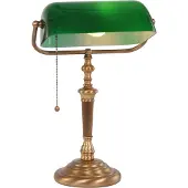 Steinhauer - Klassisch I Antik Tischleuchte I Tischlampe I Lampe I Leuchte Ancilla 1 bronze mit grün I Wohnzimmer I Schlafzimmer I Bankerleuchte - Metall Kugel I Kugelförmig - LED geeignet E27