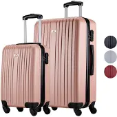 Slazenger - Kofferset 2 Stück - Handgepäcktrolley 26L und geräumiger Koffer 71L - Pink