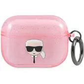 Karl Lagerfeld , Cover für Airpods Pro Glitter Chic aus TPU Hohe Qualität, Rosa