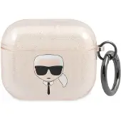 Karl Lagerfeld Fall Glitter Karl's Kopf Na Airpods 3 - Złote