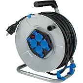 As Schwabe Kabeltrommel Innen 50m Metall Verlängerung H05RR-F 3G1.5 Kabel 4 Steckdosen IP20