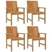 vidaXL Garten-Essstühle 4 Stk. Massivholz Akazie