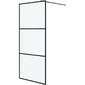 vidaXL Duschwand für Begehbare Dusche Schwarz 90x195cm Matt ESG-Glas