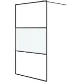 vidaXL Duschwand für Begehbare Dusche Schwarz 115x195 cm Halbmatt ESG