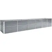 vidaXL Garten-Hochbeet Verzinkter Stahl 480x80x77 cm Grau